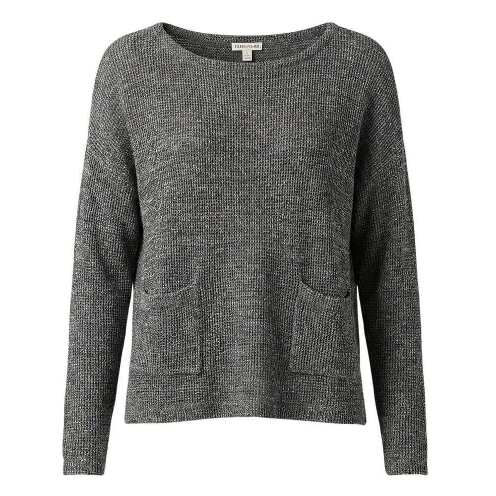 Eileen Fisher Womens S Minimalist Quiet Luxury‎ Artsy Coastal Open Knit Sweater